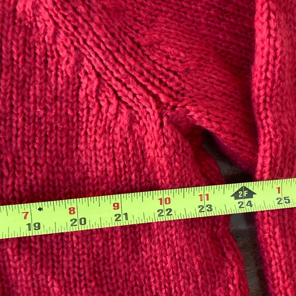 Wooden Ships Merry Crew Chunky Sweater Size M/L Mohair Wool Christmas Red - Picture 7 of 7